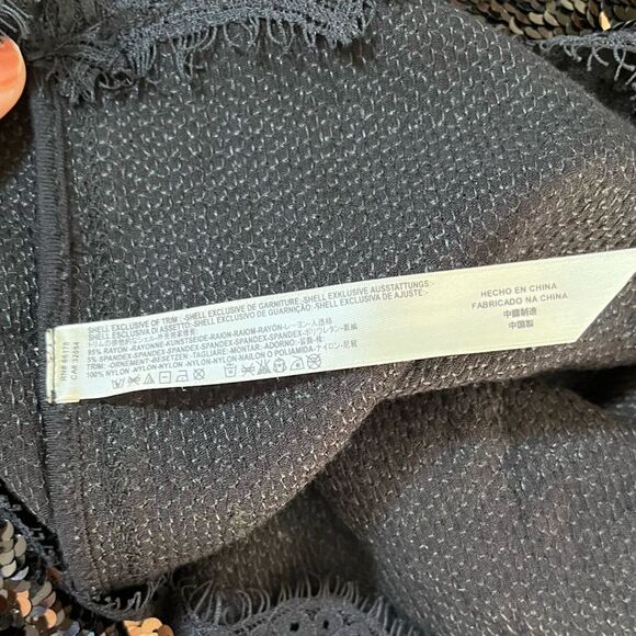 Free People Seeing Double Sequin Slip Dress in Black and Rose Gold S NWOT - Picture 10 of 11